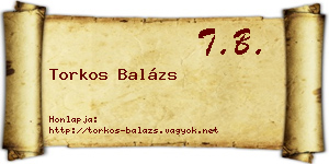 Torkos Balázs névjegykártya